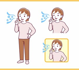 Girl in pink long sleeves