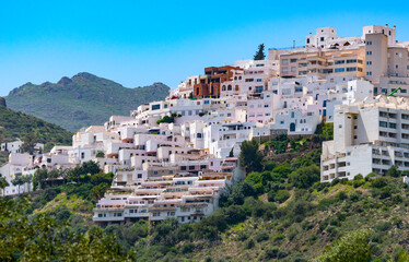 Fototapeta na wymiar Part view of Mojacar Village, Mojacar, Almeria, Andalusia, Spain