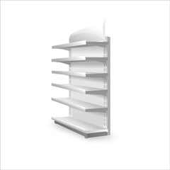 Shelving rack for store trading empty template for design stock vector illustration isolated on white background