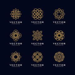 Set Of Trendy Style Logo Design Vector.