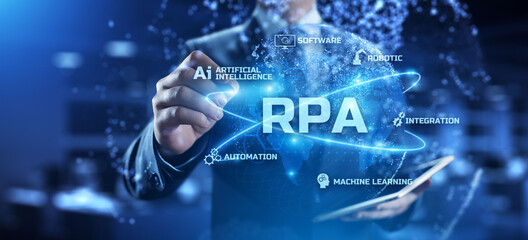 Fototapeta na wymiar RPA Robotic Process Automation Innovation technology concept