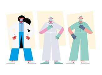 three doctors staff