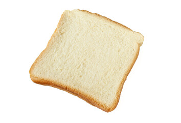 Slice of soft white bread isolated on white background
