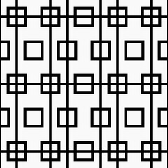 Windows and crosses pattern. Monochrome seamless ornament.