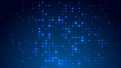 Dot  white blue pattern screen led light gradient texture background. Abstract  technology big data digital background. 3d rendering.