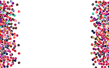 Metal circle sequins on white background. Vector illustration.