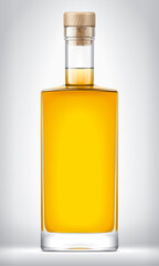 Glass Bottle on background with Cork. 