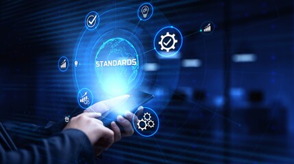 Fototapeta premium Standard ISO quality control assurance standardisation certification