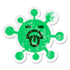 disgusted virus distressed sticker