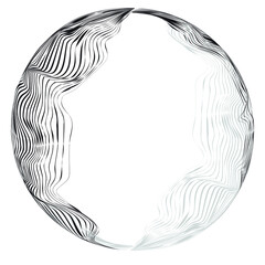 Circle lines .  Vector Illustration .Technology round Logo . Design Globe element . Abstract Geometric shape