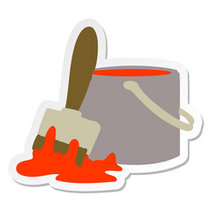 paint can with brush sticker