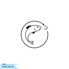 fish icon logo template