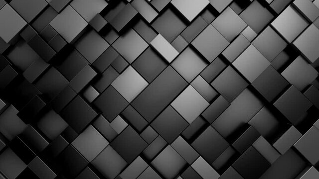 Background of Geometric Shapes. Abstract motion, loop, two color, 3d rendering, 4k resolution
