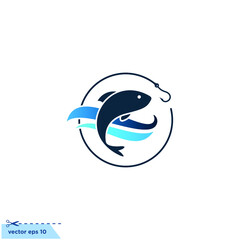 fish icon logo template
