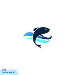 fish icon logo template