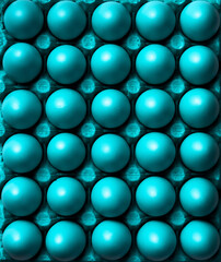 Blue Pastel Eggs. Flat Lay Abstract Pattern of Food. Top Down View.