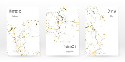 Elegant Gold Texture Set. Marble Business Card.