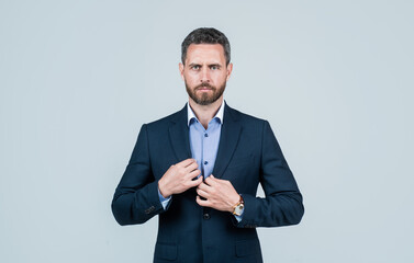 confident business boss or lawyer in jacket, male fashion