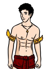 Fototapeta premium cartoon cute man on white background