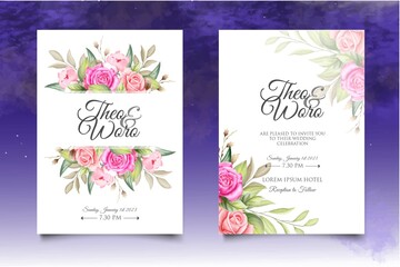 Botanical Watercolor Wedding Theme Set
