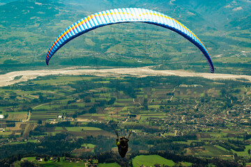 Paragliding launch from the Ere Refuge, San Gregorio nelle Alpi, Belluno, Italy