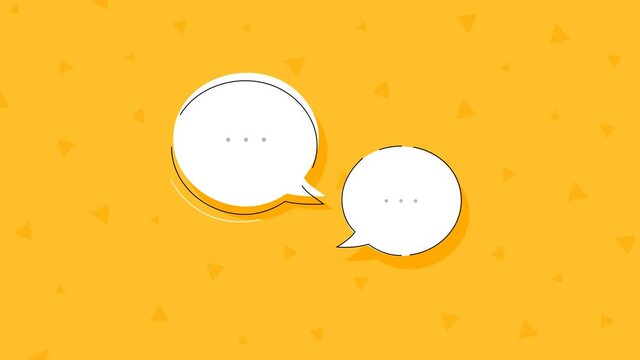 Popping up bubble text animation on white background