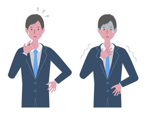 焦る、怖がる　スーツを着た男性