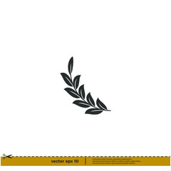 laurel wreath icon vector illustration logo template