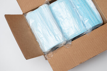 Medical mask in the box ready to shipment