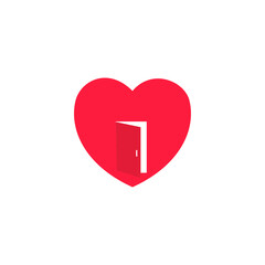 heart door icon logo