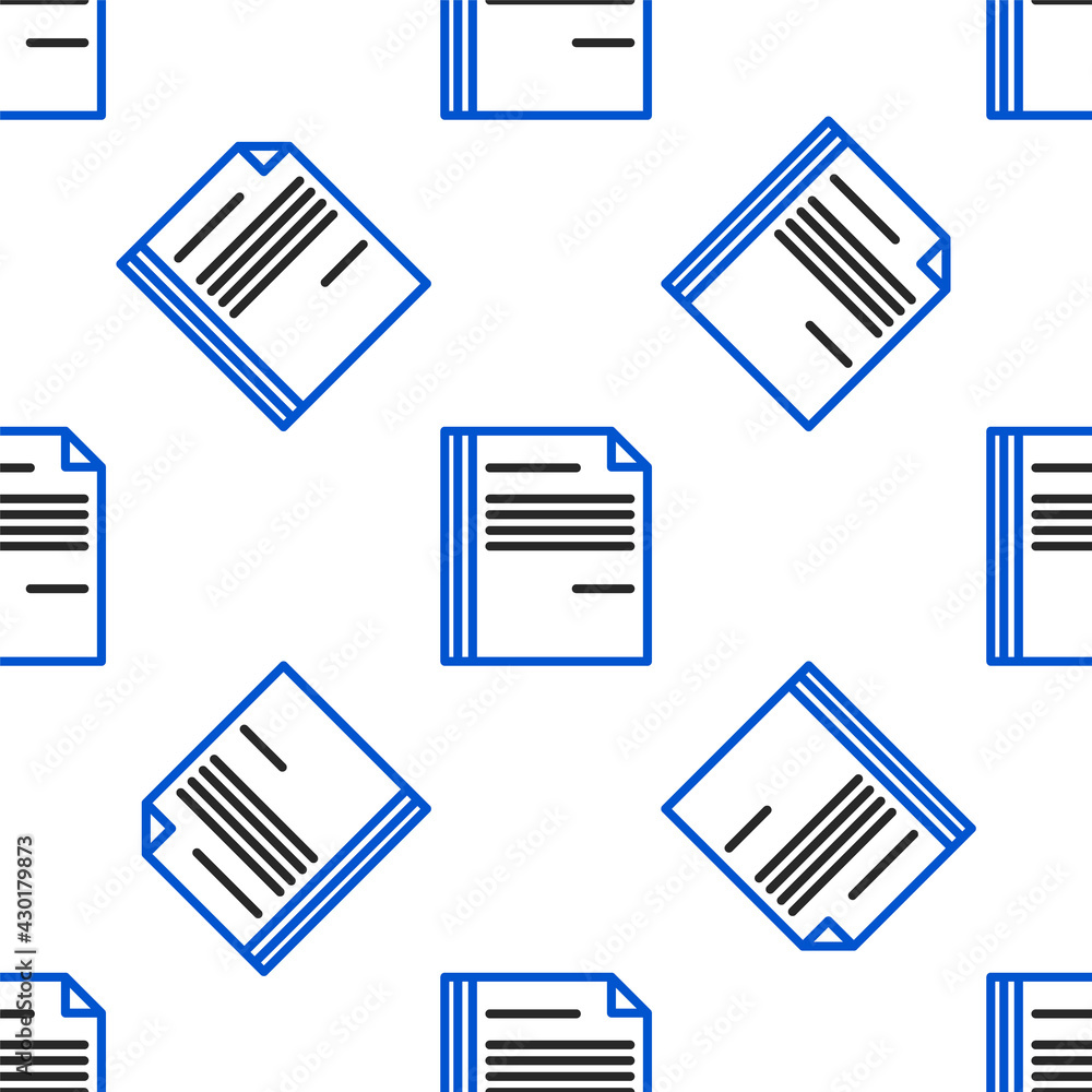 Poster line file document icon isolated seamless pattern on white background. checklist icon. business conc