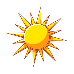 Illustration of sun. Ecology icon for environment protection.