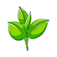 Illustration of sprout with leaves. Ecology icon for environment protection.