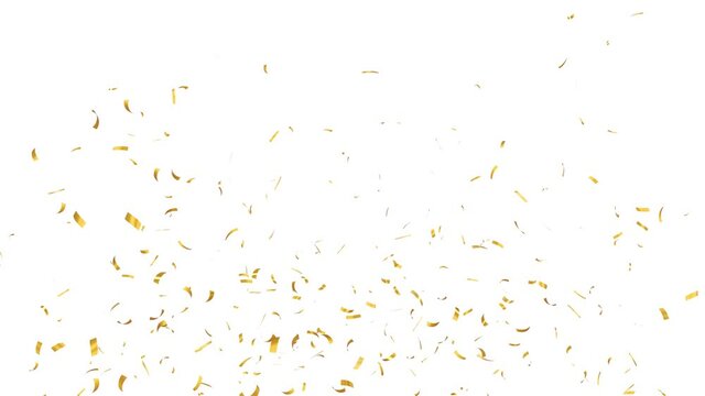 Gold Confetti Particles Pack on White Background with luma Matte Channel