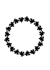 Stylized frames on the theme - puzzles. Illustration on a white vertical background format A4.