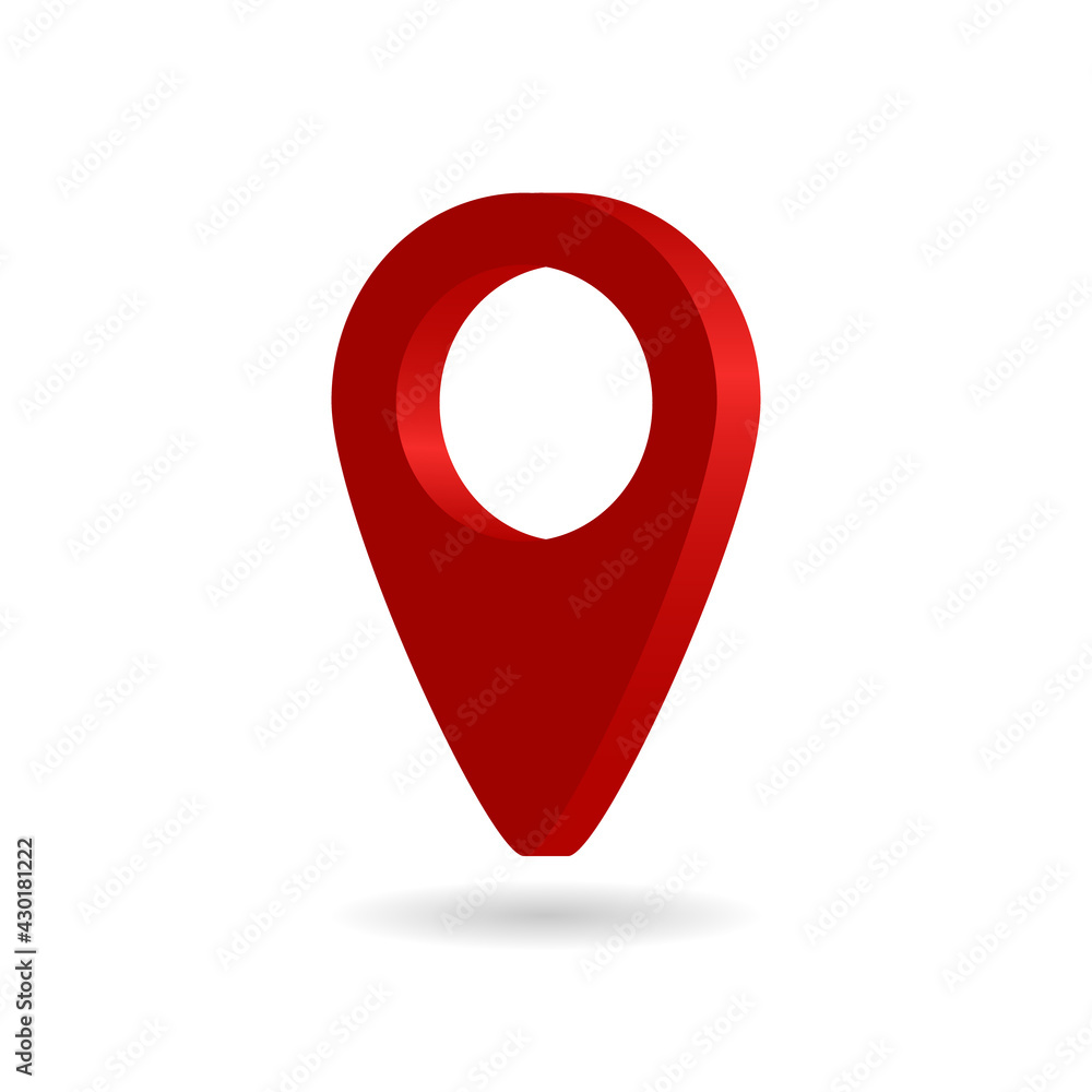Poster 3d pin for map. icon of location point. 3d pointer for place on map. mark of navigation. sign of gps