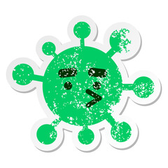 expressive bird virus distressed sticker