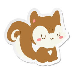 Obraz na płótnie Canvas cartoon squirrel sticker