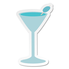 cocktail glass sticker