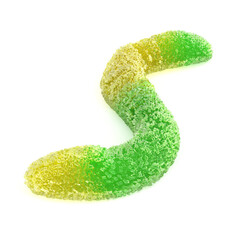 sugar gummy worms isolated on white 3d render