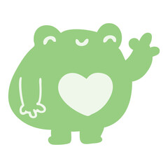 cute waving frog