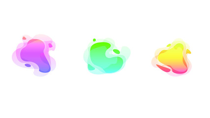 Abstract Set Liquid Color Collection Geometric Shapes Fluid Gradient Dynamic Elements Banner Logo Vector Desgin Style Trendy