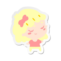 cartoon happy girl sticker