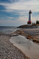 Crisp Point Lighthouse in Michigan along Lake Superior