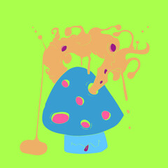 vector abstract cartoon mushrooms colorful illutration