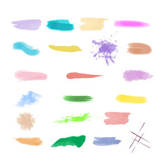 A set of multicolored spots imitating watercolors.