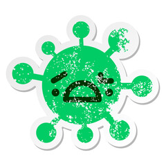 simple confused virus distressed sticker