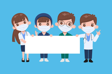 Doctor character set for medicine. Healthcare medical people in hospital animated.	