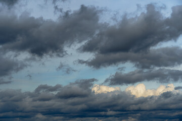 beautiful dark dramatic sky with stormy clouds before the rain