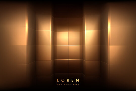 Abstract gold square shapes background